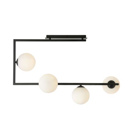 Luster na šipci SOMA 4xE14/10W/230V crna/bela