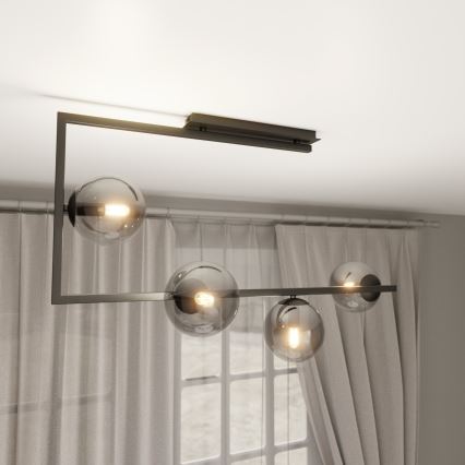 Luster na šipci SOMA 4xE14/10W/230V crna/siva