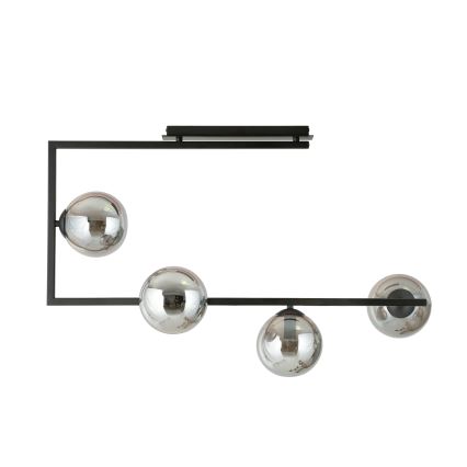 Luster na šipci SOMA 4xE14/10W/230V crna/siva