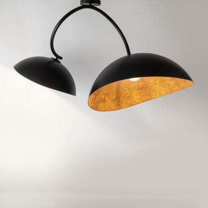 Luster na šipci SPACE 2xE27/60W/230V crna/bakrena