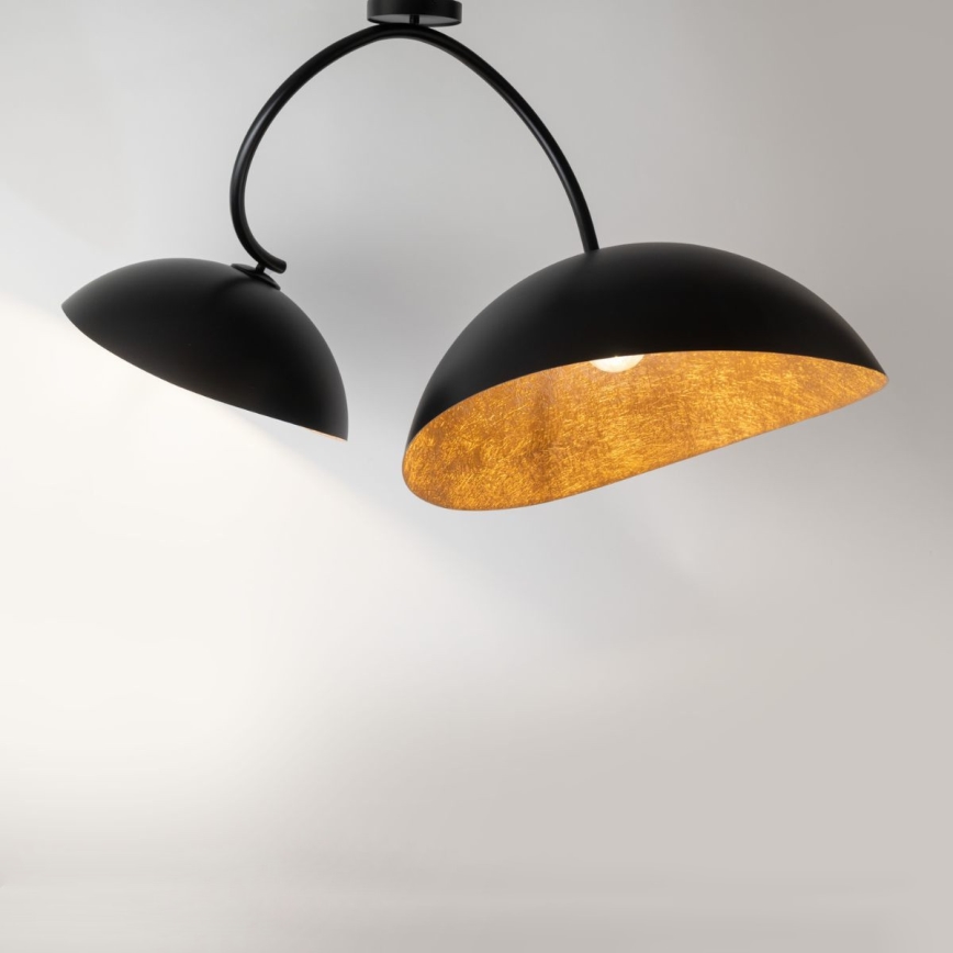 Luster na šipci SPACE 2xE27/60W/230V crna/bakrena