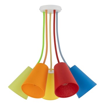 Luster na šipci WIRE COLOUR 5xE27/60W/230V