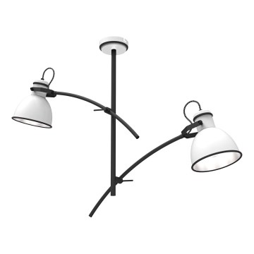 Luster na šipci ZUMBA 2xE27/60W/230V bela/crna