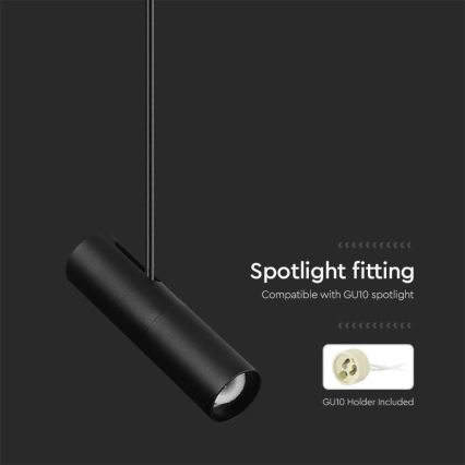 Luster na stalku, 1x GU10/35W/230V, crne boje