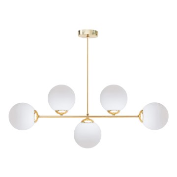 Luster na stalku FIRA 5xE27/60W/230V zlatna