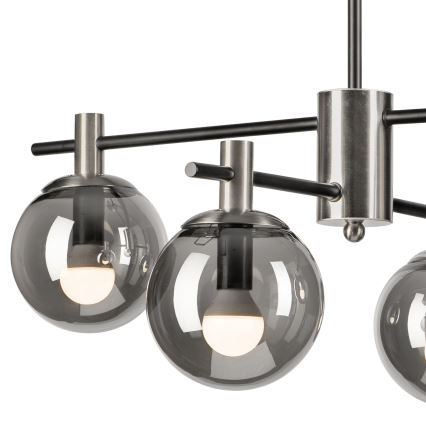 Luster na stalku LILOU 4xE14/5W/230V mat hrom/dimljeno staklo