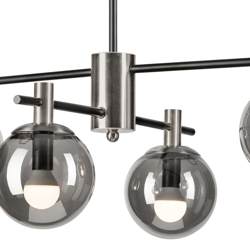 Luster na stalku LILOU 4xE14/5W/230V mat hrom/dimljeno staklo