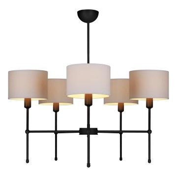 Luster na stalku MADELA 5xE14/40W/230V bela/crna