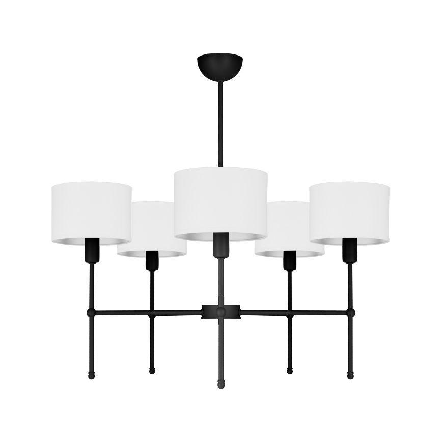 Luster na stalku MADELA 5xE14/40W/230V bela/crna