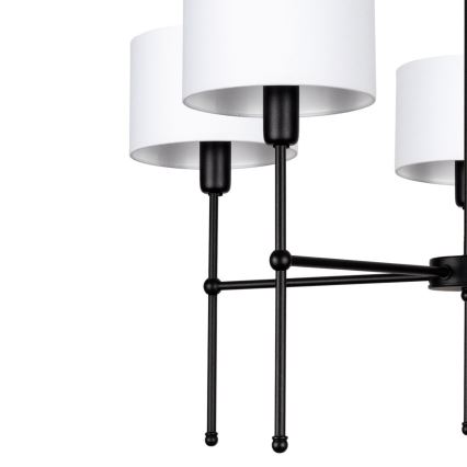 Luster na stalku MADELA 5xE14/40W/230V bela/crna