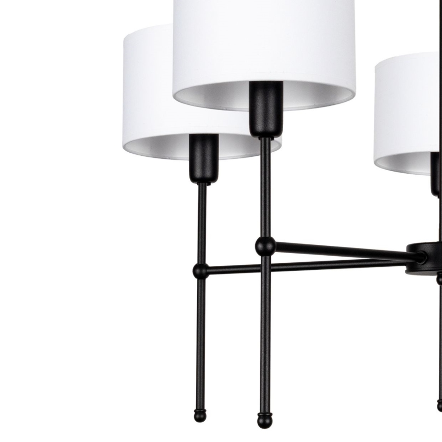 Luster na stalku MADELA 5xE14/40W/230V bela/crna