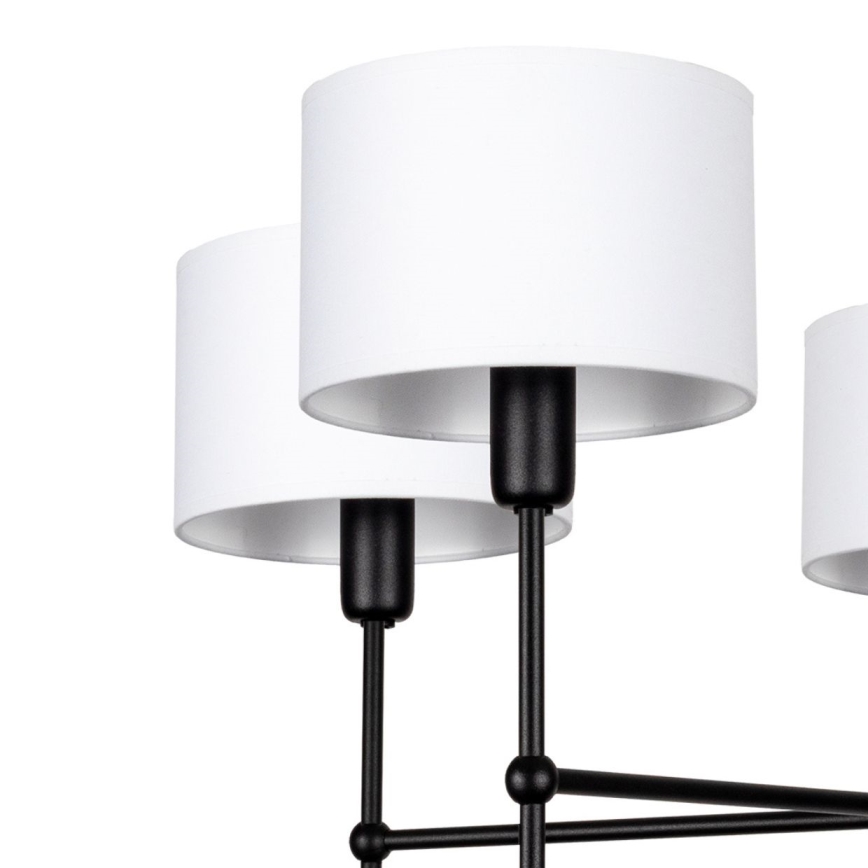 Luster na stalku MADELA 5xE14/40W/230V bela/crna