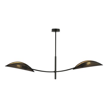 Luster na štangi LOTUS 2xE14/10W/230V crna/zlatna