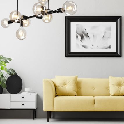 Luster na štangu ASTRID 8xE27/60W/230V crni