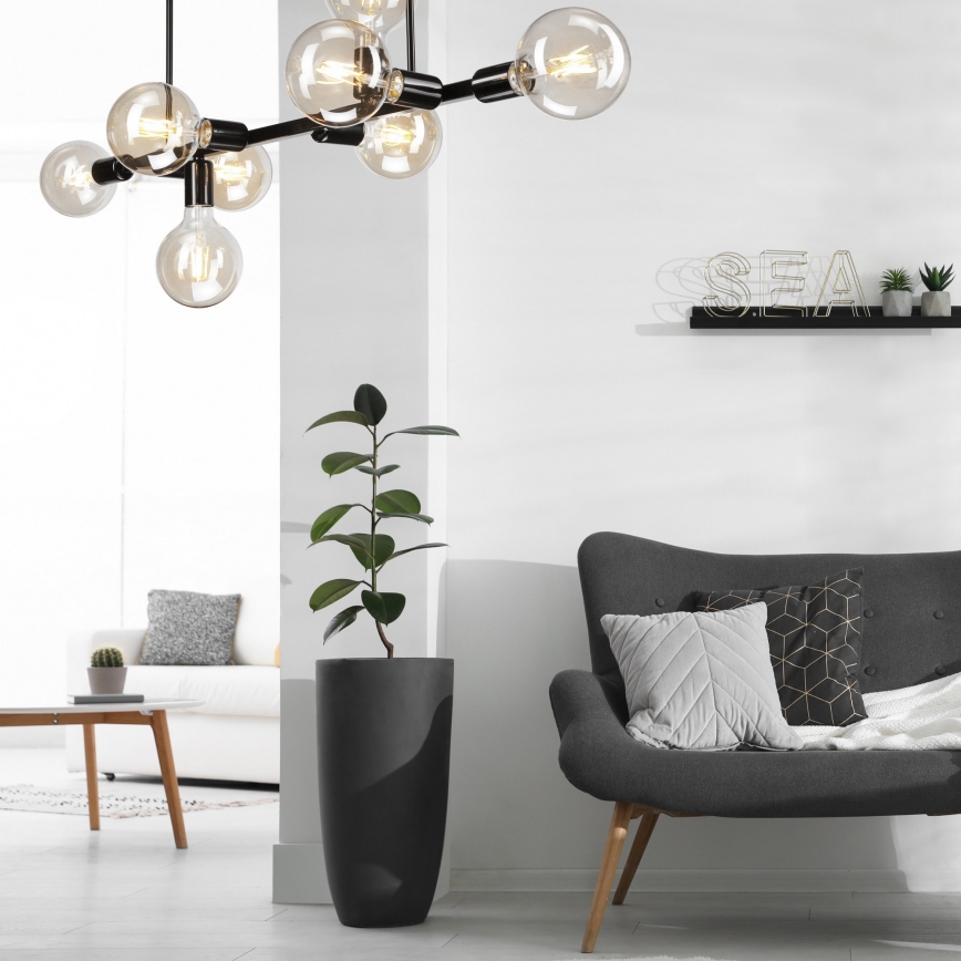 Luster na štangu ASTRID 8xE27/60W/230V crni
