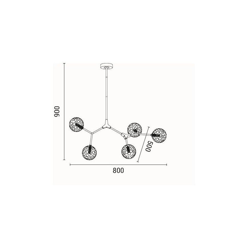 Luster na štangu GALILEA 5xG9/15W/230V siva