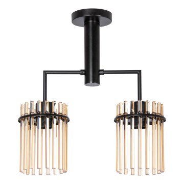 Luster na štapu 2xE27/60W/230V crna/bež