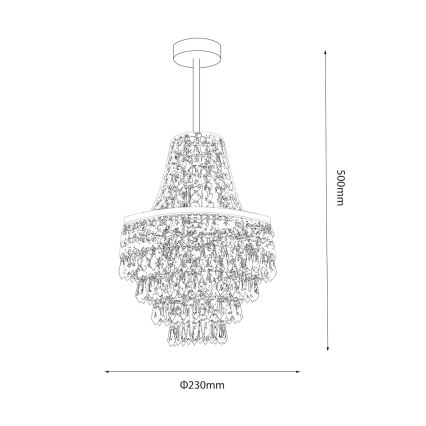 Luster na štapu GEMMA 1xE27/60W/230V prečnik 23 cm