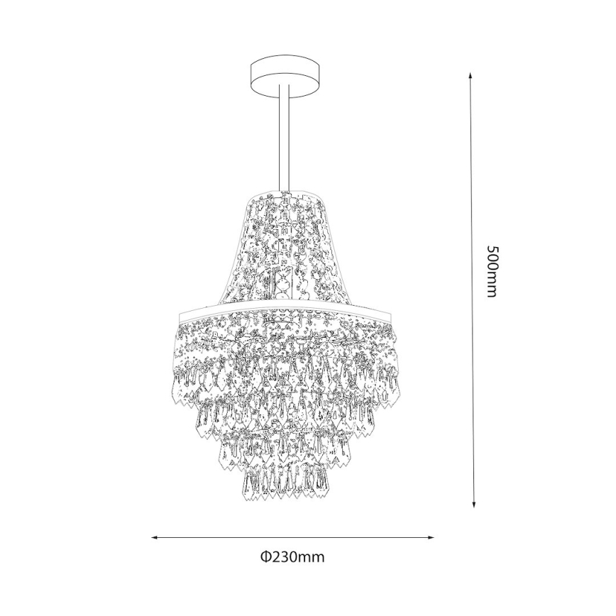 Luster na štapu GEMMA 1xE27/60W/230V prečnik 23 cm