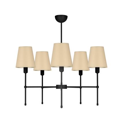 Luster na štapu MADELA 5xE14/40W/230V bež/crna
