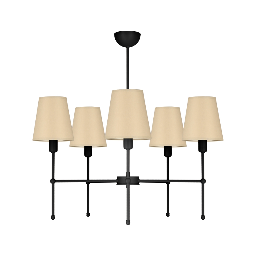 Luster na štapu MADELA 5xE14/40W/230V bež/crna