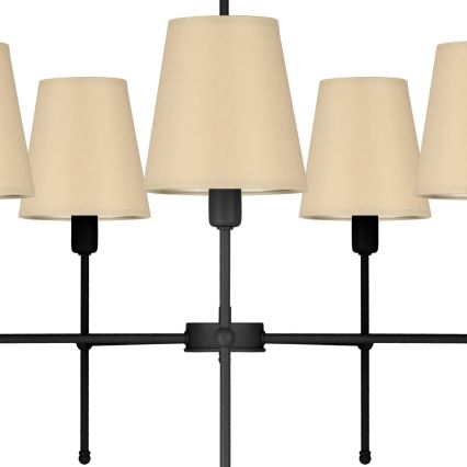 Luster na štapu MADELA 5xE14/40W/230V bež/crna