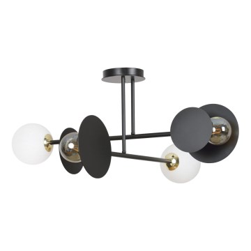 Luster na štapu MINERVA 2xE27/15W + 2xE14/10W/230V crna