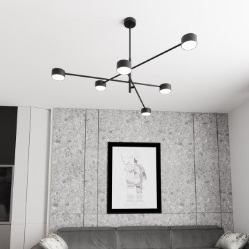 Luster na štapu NATSU, 6xGX53/12W/230V, crne boje