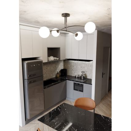 Luster na štapu PREGOS 4xE14/10W/230V crni