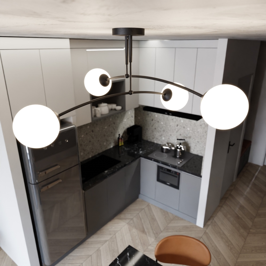 Luster na štapu PREGOS 4xE14/10W/230V crni