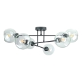 Luster na štapu VASCO 6xE27/60W/230V crna/prozirna
