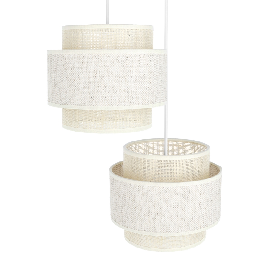 Luster na užetu BOHO 2xE27/60W/230V krem/juta