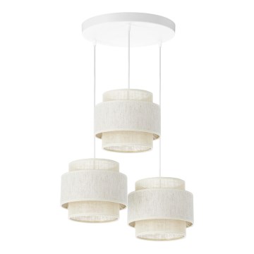 Luster na užetu BOHO 3xE27/60W/230V krem/juta