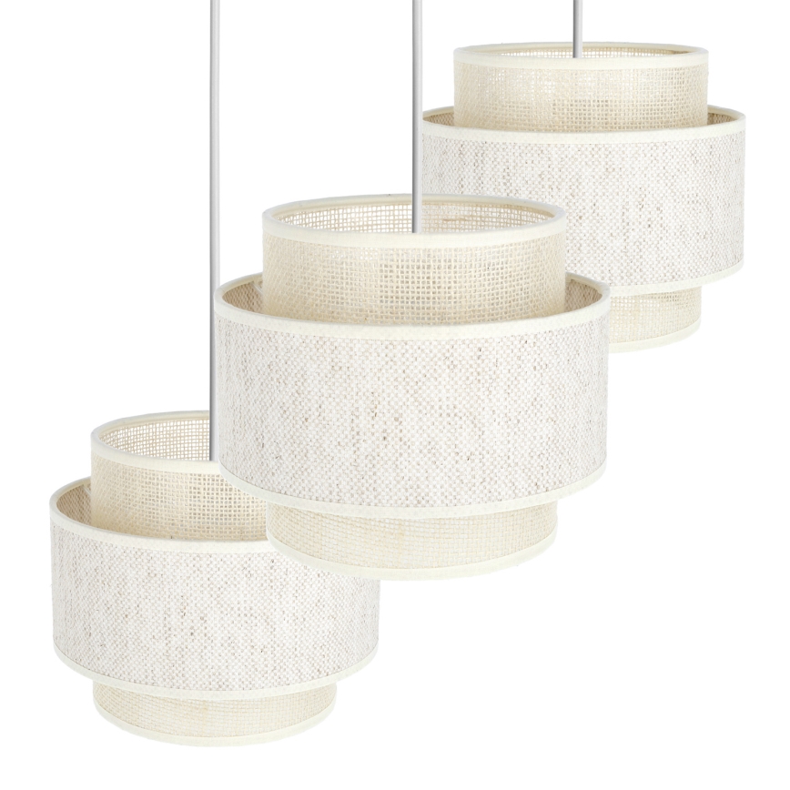 Luster na užetu BOHO 3xE27/60W/230V krem/juta