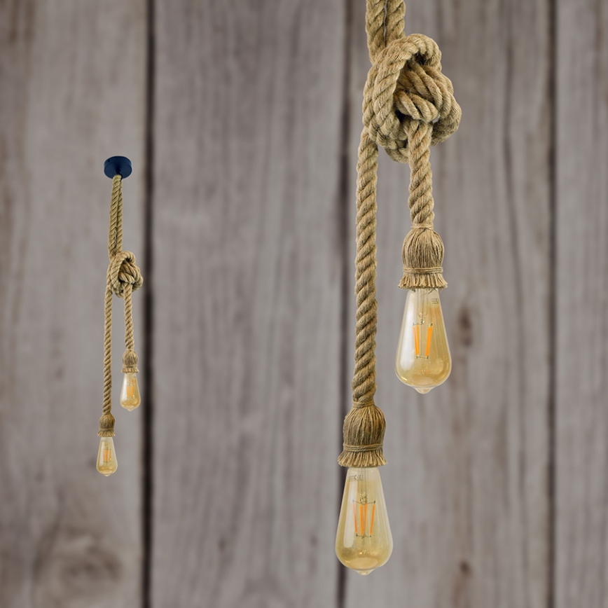 Luster na užetu ROPE 2xE27/12W/230V