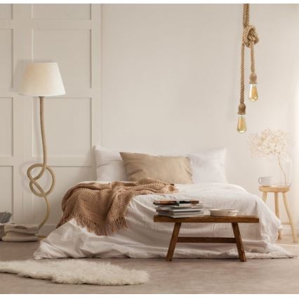 Luster na užetu ROPE 2xE27/12W/230V