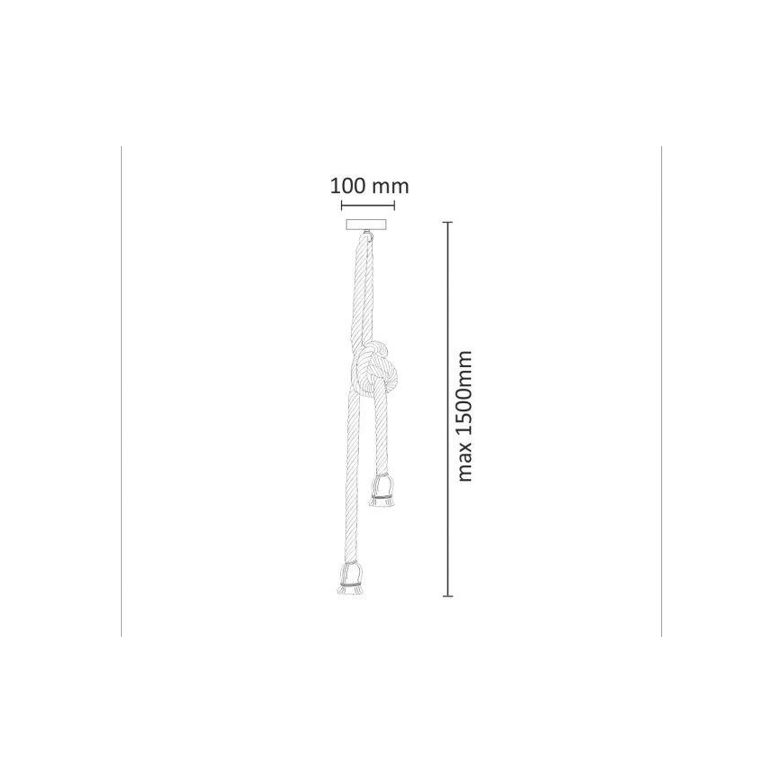 Luster na užetu ROPE 2xE27/12W/230V