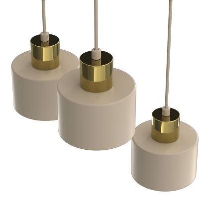 Luster PARKLA na sajli 3xE27/15W/230V bež/zlatna
