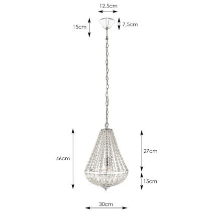 Markslöjd 104889 - Kristalni luster na lancu GRÄNSÖ 1xE27/60W/230V