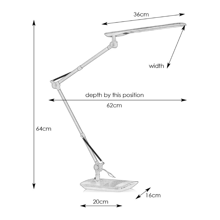Markslöjd 105683 - LED stona lampa STUDY LED/5W/230V