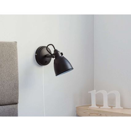 Markslöjd 105814 - Zidna svetiljka FJÄLLBACKA 1xE14/40W/230V crna