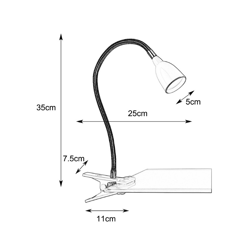 Markslöjd 106092 - LED stona lampa sa stezaljkom TULIP LED/3W/230V crna