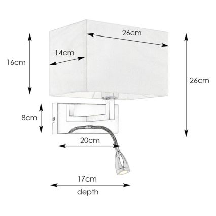 Markslöjd 106308 - LED zidna svetiljka SAVOY LED/3W+E27/60W/230V