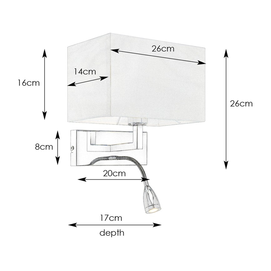 Markslöjd 106308 - LED zidna svetiljka SAVOY LED/3W+E27/60W/230V