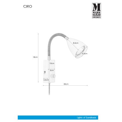 Markslöjd 106589 - prigušiva zidna svetiljka CIRO 1xGU10/7W/230V