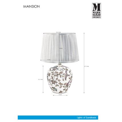 Markslöjd 107040 - Stona lampa MANSION 1xE27/60W/230V