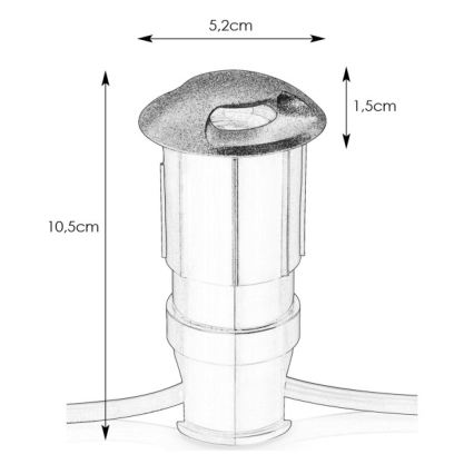 Markslöjd 107289 - LED spoljna ugradna svetiljka GARDEN24 LED/0,8W/24V IP44 crna