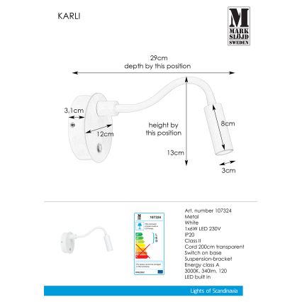 Markslöjd 107324 - LED zidna svetiljka KARLI LED/6W/230V