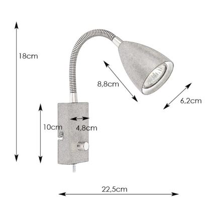 Markslöjd 107410 - Prigušiva zidna svetiljka CIRO 1xGU10/7W/230V