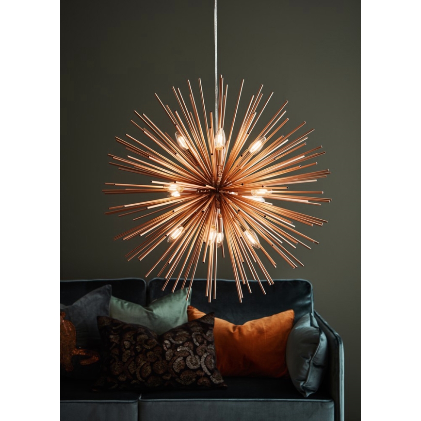 Markslöjd 107752 - Luster na sajli SOLEIL 12xE14/20W/260V roze zlato